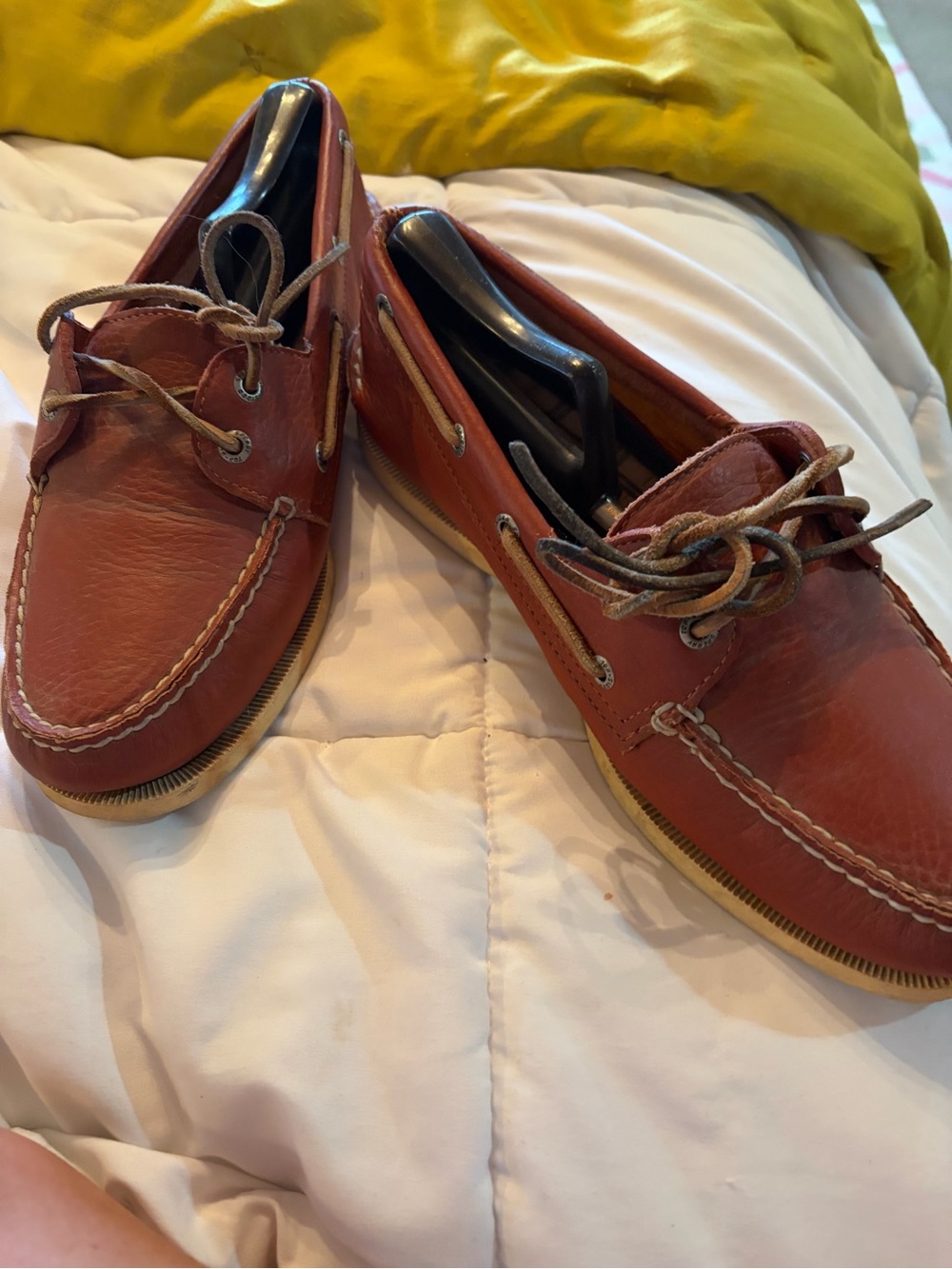 Sperry Chestnut Leather Moc Toe Boat Shoes